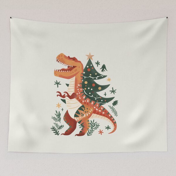 Item preview, Scandinavian Folk Art, Christmas T-rex Dinosaur  designed and sold by xiao xuans.