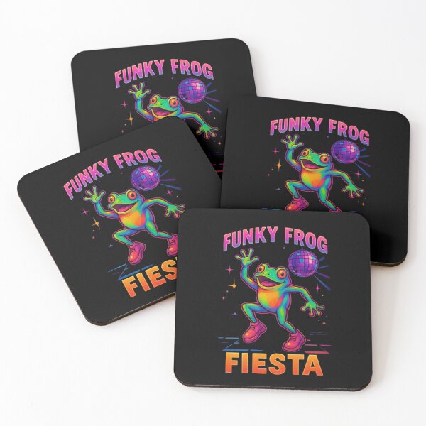 Item preview, Funky Frog Fiesta – Neon Dance Party Design designed and sold by Dogandesighn.