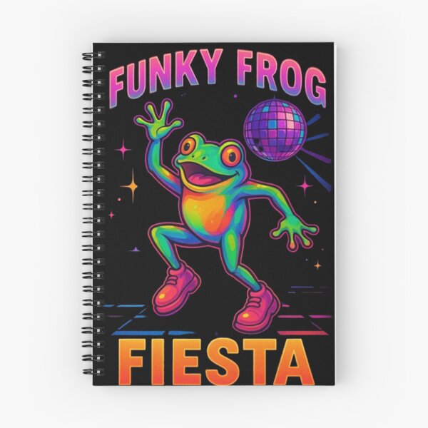 Item preview, Funky Frog Fiesta – Neon Dance Party Design designed and sold by Dogandesighn.