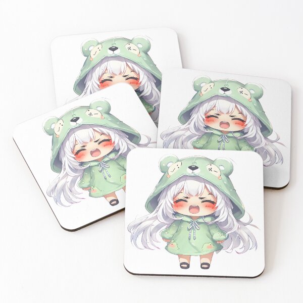 Item preview, Kawaii Chibi Bear Hoodie Girl designed and sold by AMPrintsArt.