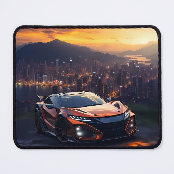 Item preview, Sunset city backdrop contrasts with an aggressive street supercar designed and sold by RevUpDesign.