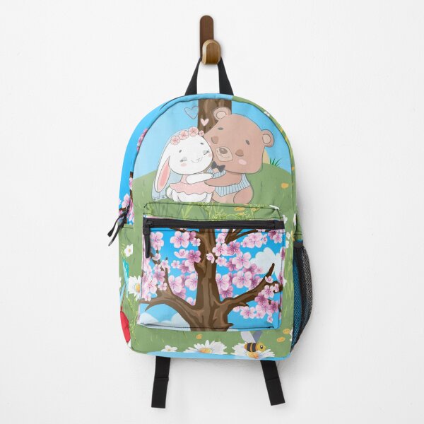 Item preview, Teddy Bear and Bunny in Bloom – Whimsical Springtime Illustration designed and sold by Love3Happy.
