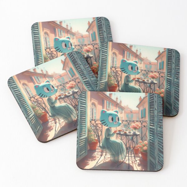 Item preview, "Balcony.exe: Blue Cat, Green Dress, Glitch in the Matrix" designed and sold by Print Fiction.