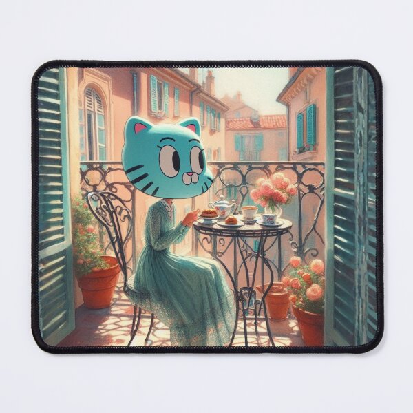 Item preview, "Balcony.exe: Blue Cat, Green Dress, Glitch in the Matrix" designed and sold by Print Fiction.
