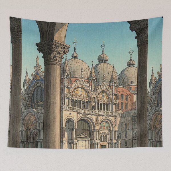 Item preview, St Marks Basilica Japanese Woodblock Print designed and sold by Takeda-art.