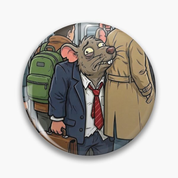 Item preview, Rush Hour Crush - Squished Pizza Rat Subway Humor designed and sold by MayaDelaye.