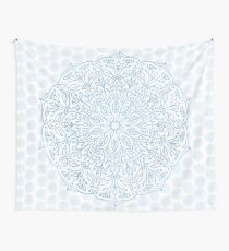 Blue Delicate Nature Mandala Wall Tapestry