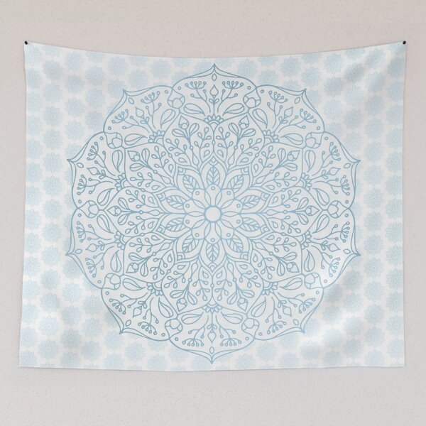 Item preview, Blue Delicate Nature Mandala designed and sold by Kelly Dietrich Mandala & Fractal Art.