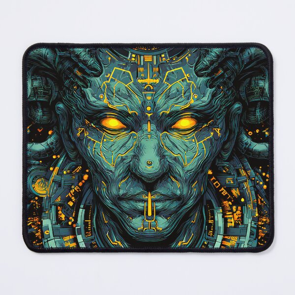 Item preview, Cyberpunk Techno Shaman Mask Art designed and sold by DarkSpaceVibes.