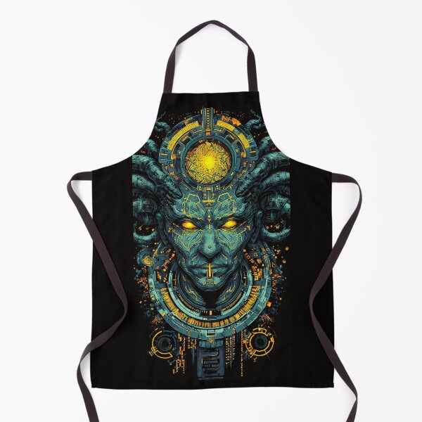 Item preview, Cyberpunk Techno Shaman Mask Art designed and sold by DarkSpaceVibes.