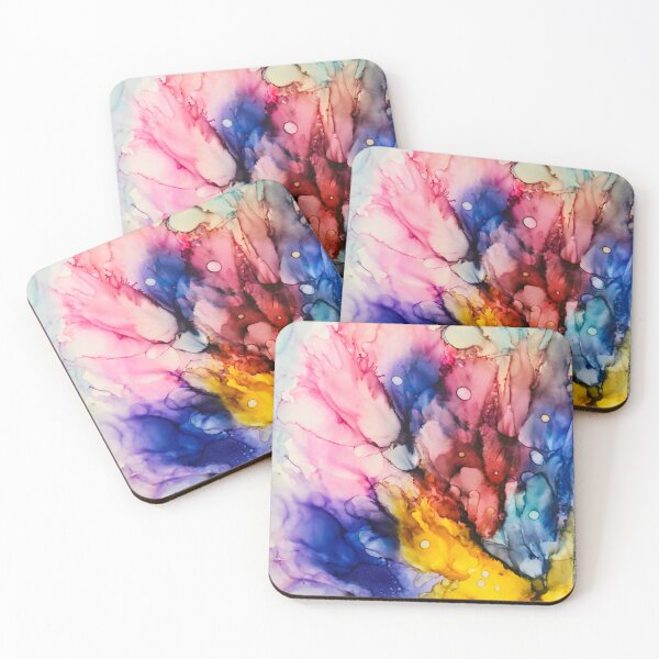 Item preview, Multicoloured Watercolour Blend – Yellow Blue Pink Red Swishing Abstract Pattern Design designed and sold by My Gluten Free Life UK.