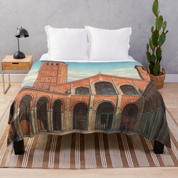 Item preview, Basilica of Sant Ambrogio Japanese Woodblock Print designed and sold by Takeda-art.