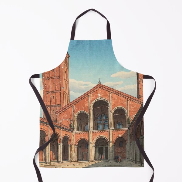 Item preview, Basilica of Sant Ambrogio Japanese Woodblock Print designed and sold by Takeda-art.
