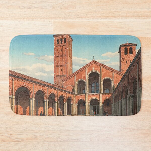Item preview, Basilica of Sant Ambrogio Japanese Woodblock Print designed and sold by Takeda-art.