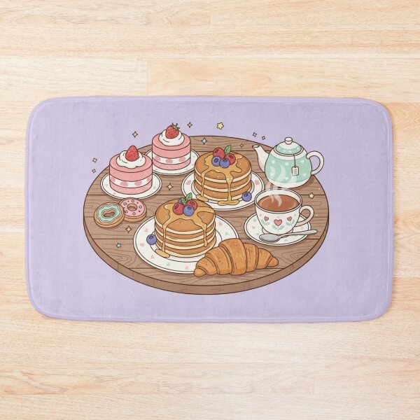 Item preview, Kawaii Afternoon Tea Set - Cute Dessert and Tea Time Flatlay designed and sold by Tidarat-27.