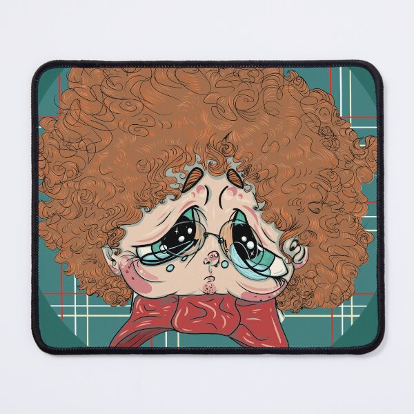 Item preview, Sad little cutie pie with glasses on plaid designed and sold by MissMannaB.