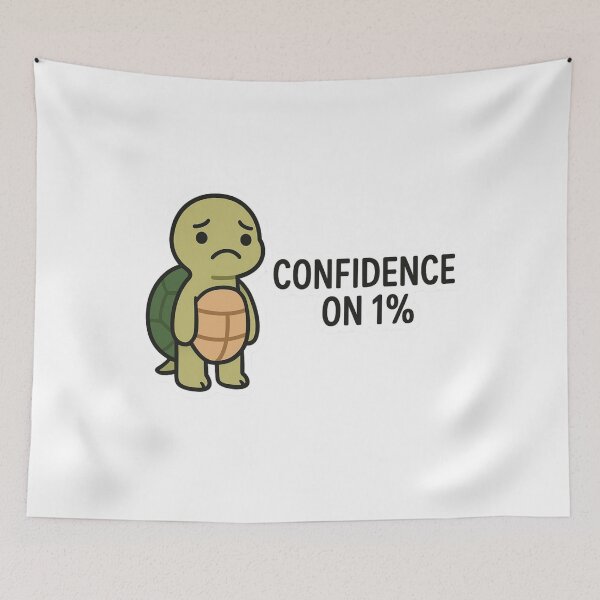 Item preview, Confidence on 1% – Sad Turtle Sticker designed and sold by Gurjeetpixelart.