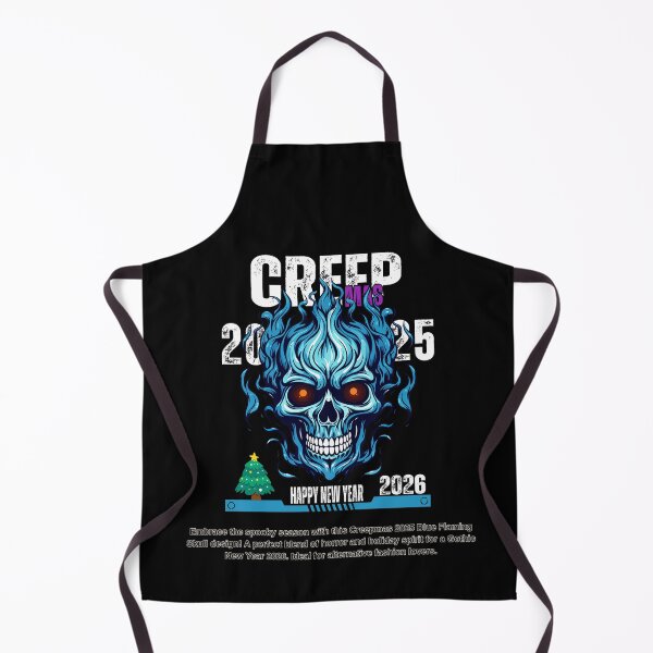 Item preview, Creepmas 2025 Blue Flaming Skull - Gothic Happy New Year 2026 designed and sold by CREEPY CRAZE.