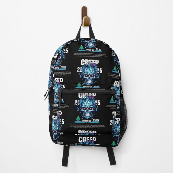 Item preview, Creepmas 2025 Blue Flaming Skull - Gothic Happy New Year 2026 designed and sold by CREEPY CRAZE.
