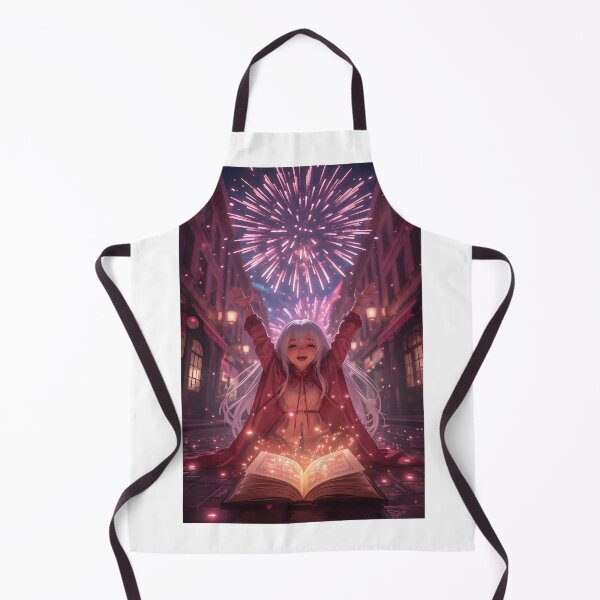 Item preview, Anime Girl Magic Fireworks Poster designed and sold by AMPrintsArt.