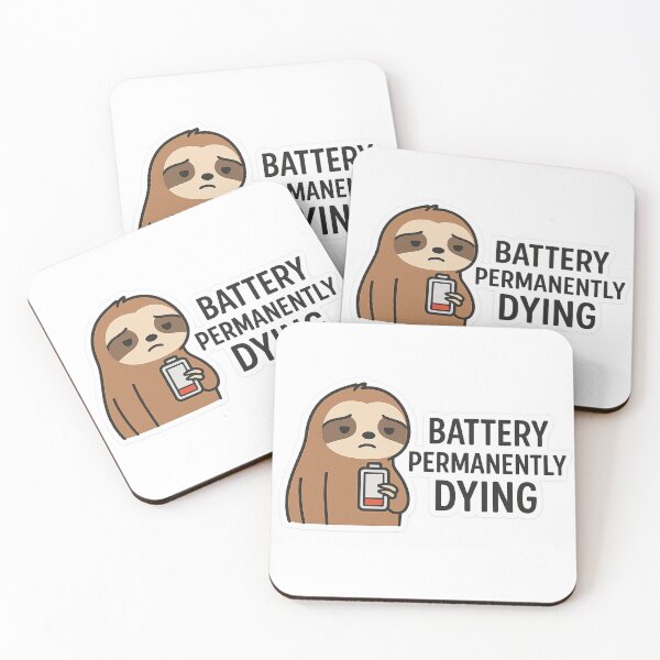 Item preview, Battery Permanently Dying – Low Battery Sloth designed and sold by Gurjeetpixelart.