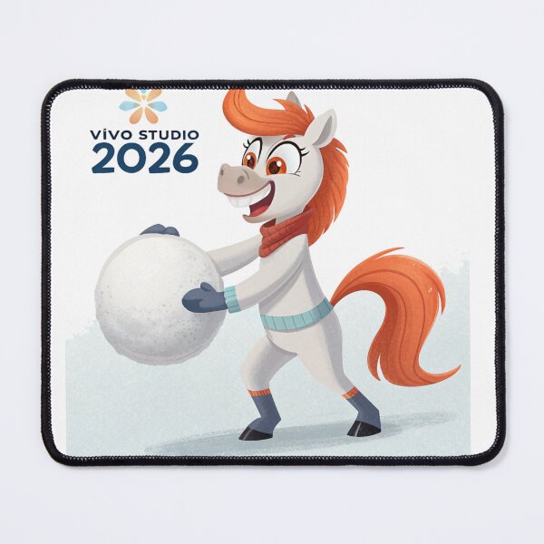 Item preview, Funny 2026 Horse | Cute Winter Snowball Illustration by Vivo Studio designed and sold by VivoStudio.