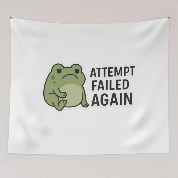 Item preview, Attempt Failed Again – Frog Sticker designed and sold by Gurjeetpixelart.