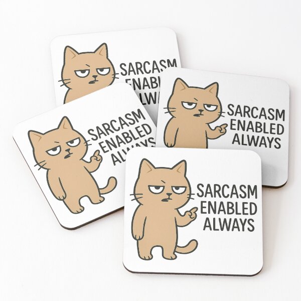 Item preview, Sarcasm Enabled Always – Cat Attitude Sticker designed and sold by Gurjeetpixelart.