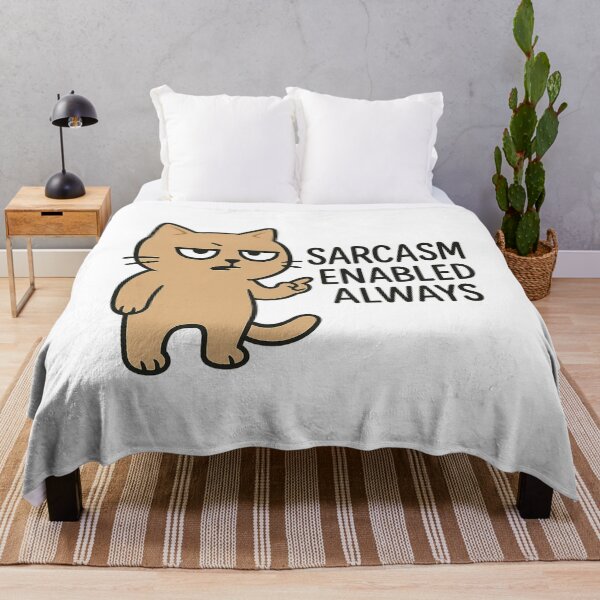 Item preview, Sarcasm Enabled Always – Cat Attitude Sticker designed and sold by Gurjeetpixelart.