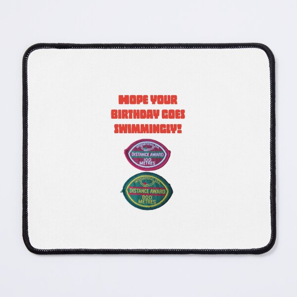 Item preview, 100m and 800m swimming badges 1980s retro Hope your birthday goes swimmingly  designed and sold by JustforLaughs1.