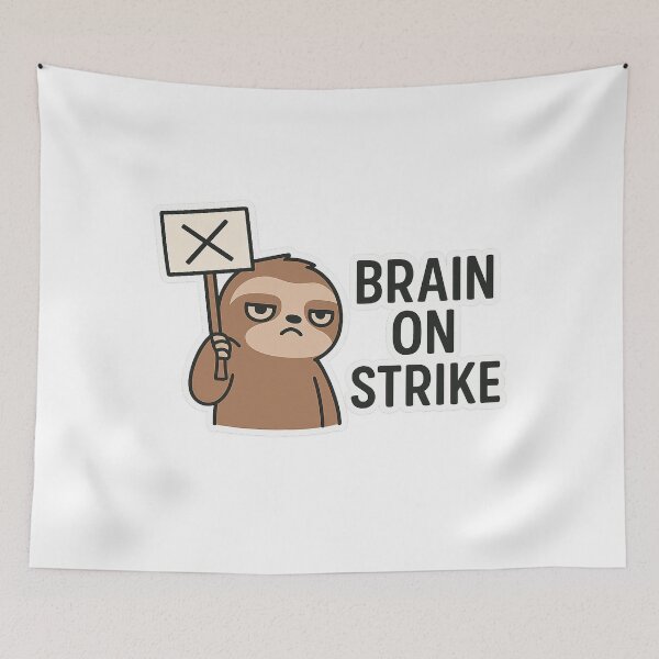 Item preview, Brain on Strike – Sloth Protest Sticker designed and sold by Gurjeetpixelart.