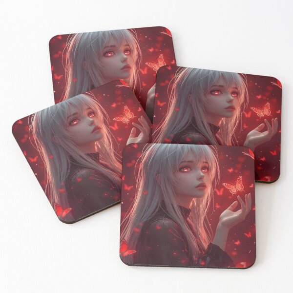 Item preview, Romantic Anime Girl Red Aesthetic Poster designed and sold by AMPrintsArt.