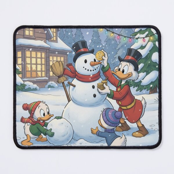 Item preview, Scrooge McDuck Nephews Building Snowman Bitcoin Fun designed and sold by GEK-NERD.