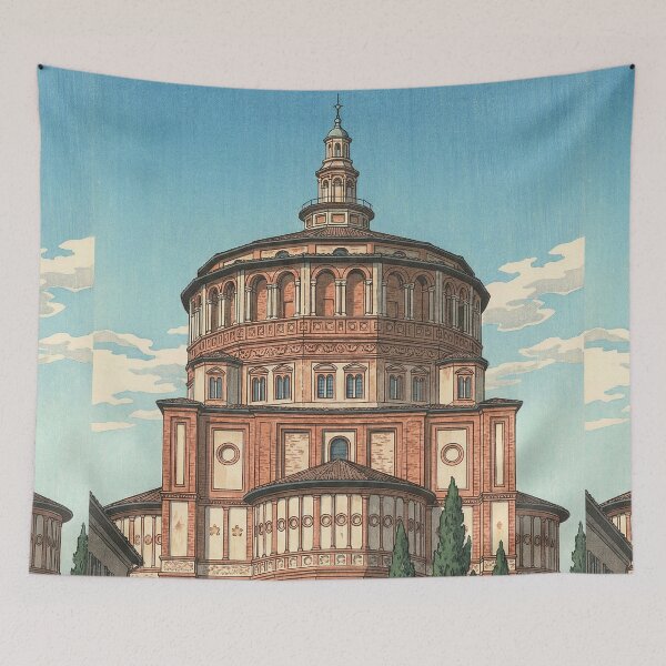 Item preview, Basilica di Santa Maria delle Grazie Japanese Woodblock Print designed and sold by Takeda-art.