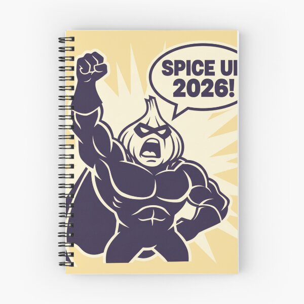 Item preview, Garlic superhero shouting ‘Spice Up 2026!’ designed and sold by COYOTE.