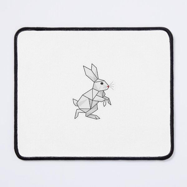 Item preview, Origami Bunny Sticker – Geometric Rabbit Art with Red Nose & Whiskers designed and sold by RajDeepu.