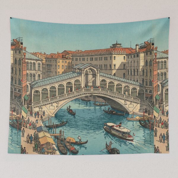 Item preview, Rialto Bridge of Venice Japanese Woodblock Print designed and sold by Takeda-art.