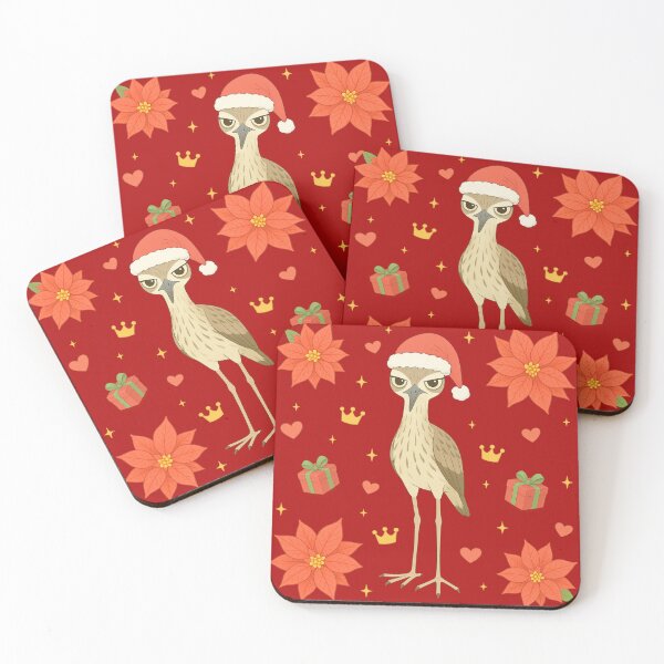 Item preview, Australian Stone-Curlew Christmas - Red designed and sold by HIMEKARI.