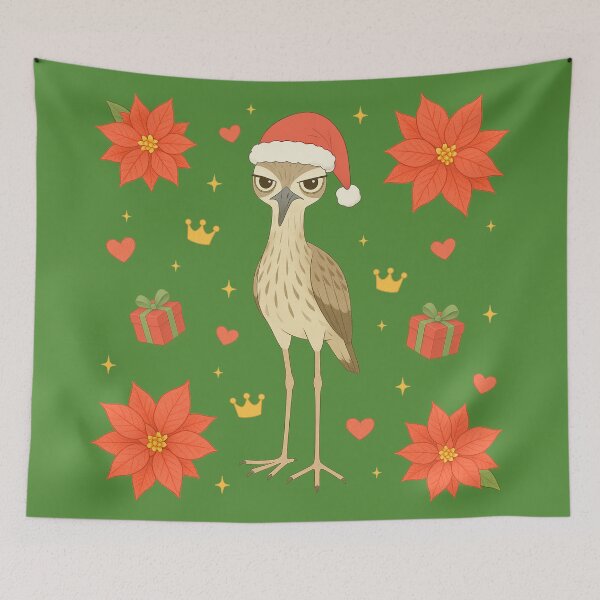 Item preview, Australian Stone-Curlew Christmas - Green designed and sold by HIMEKARI.
