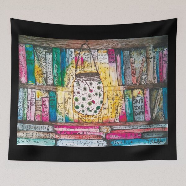 Item preview, The haunted library designed and sold by lunarbonesart.
