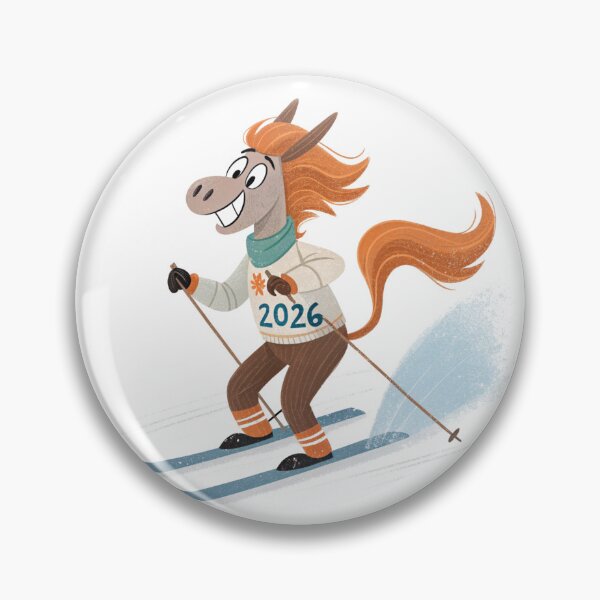 Item preview, Funny Skiing Horse 2026 | Winter Sports Year of the Horse Illustration by Vivo Studio designed and sold by VivoStudio.