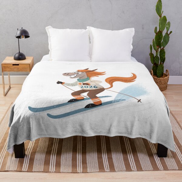 Item preview, Funny Skiing Horse 2026 | Winter Sports Year of the Horse Illustration by Vivo Studio designed and sold by VivoStudio.