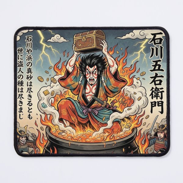 Item preview, Ishikawa Goemon in the Cauldron — Dramatic Ukiyo-e Kabuki Poster (Mori no Akari Series) designed and sold by Mori-no-Akari.