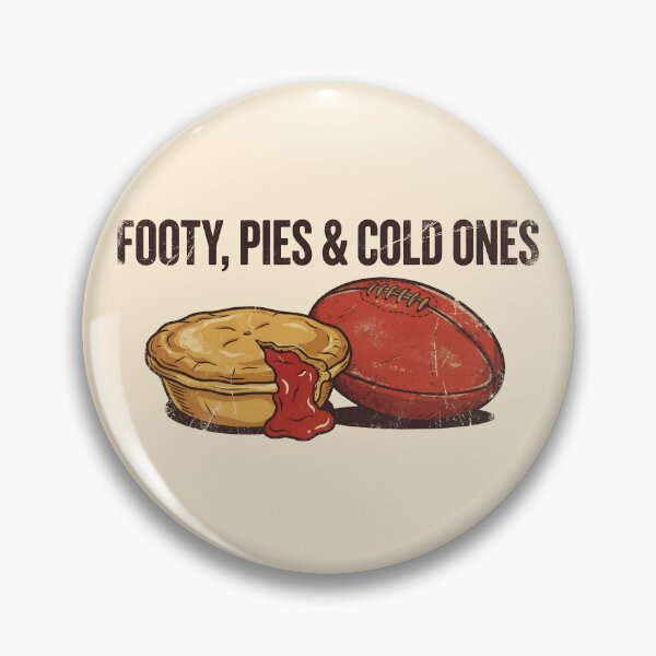 Item preview, Footy, Pies & Cold Ones - Vintage Aussie Rules Football & Meat Pie designed and sold by Imaginationbeyond.