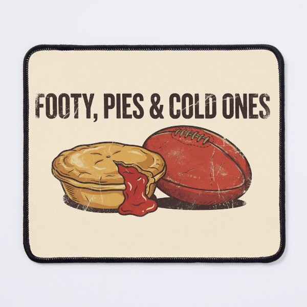 Item preview, Footy, Pies & Cold Ones - Vintage Aussie Rules Football & Meat Pie designed and sold by Imaginationbeyond.