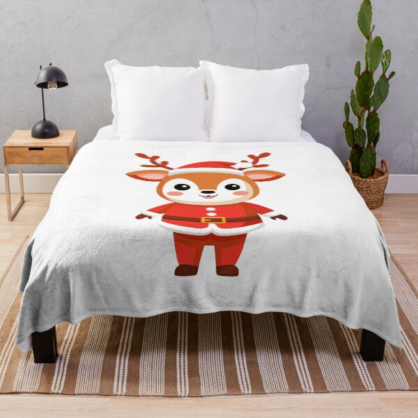 Item preview, Cute Reindeer in Santa Claus Costume Christmas Illustration designed and sold by Jirada.