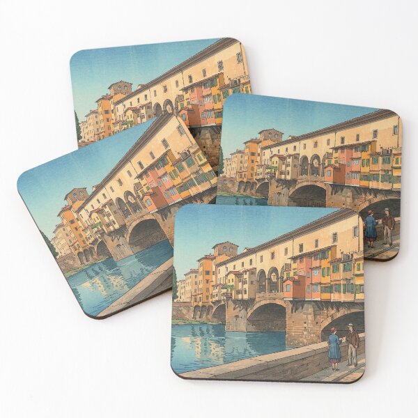 Item preview, Ponte Vecchio Bridge Japanese Woodblock Print designed and sold by Takeda-art.