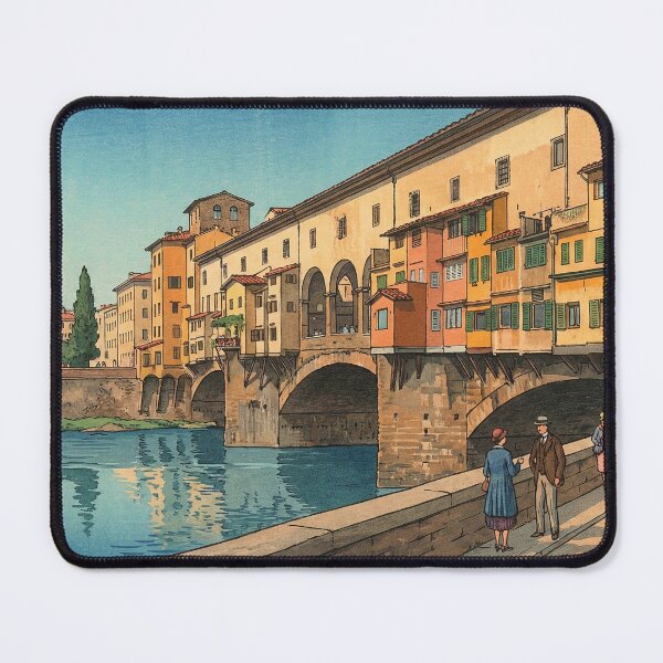 Item preview, Ponte Vecchio Bridge Japanese Woodblock Print designed and sold by Takeda-art.
