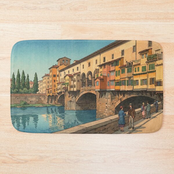 Item preview, Ponte Vecchio Bridge Japanese Woodblock Print designed and sold by Takeda-art.
