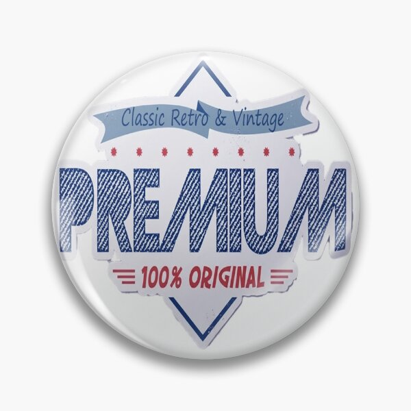 Item preview, Realistic Vintage Premium Sticker Label Design with Blue Denim Texture and Retro Badge designed and sold by ARTCREATESHOP.